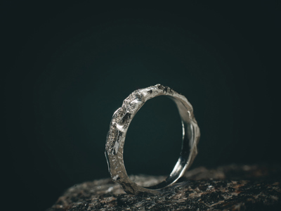 MAJS Smykker - Thin craggy ring silver
